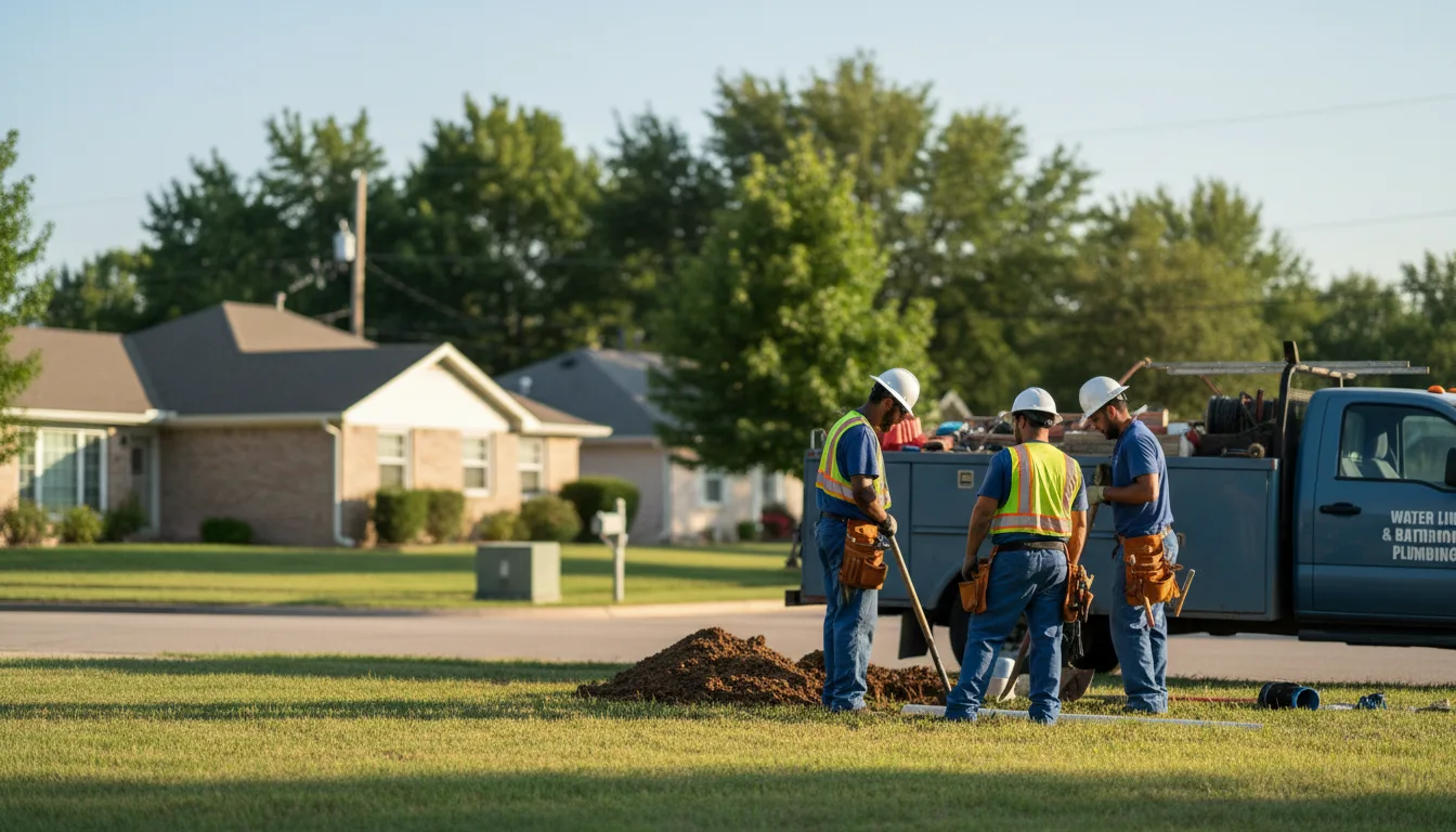 Residential water line and bathroom plumbing service in Asher, OK